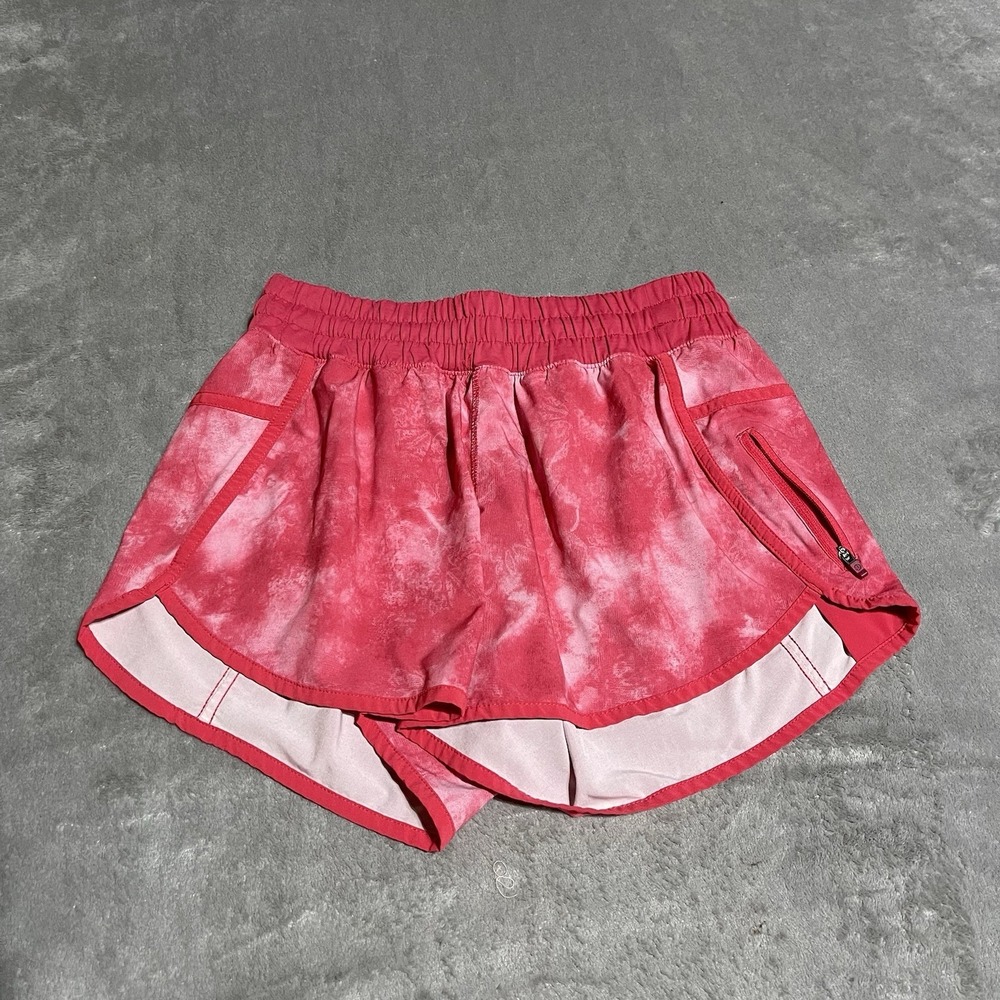 Lululemon Pink Running Shorts Womens 8 Tie‎ Dye Activewear Outdoors